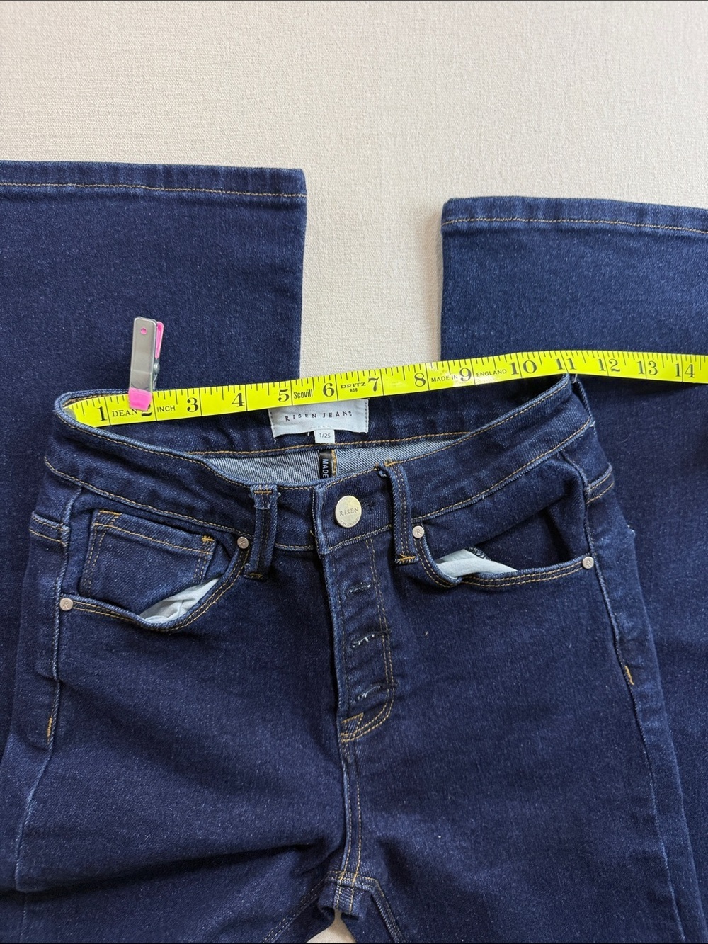Women's Dark Blue Wide-Leg Flare Jeans - Picture 5 of 8